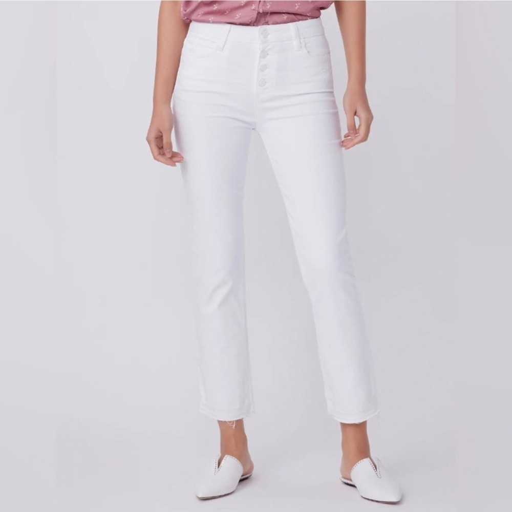 Paige Cindy Crop White High-Waisted Jeans Size 24